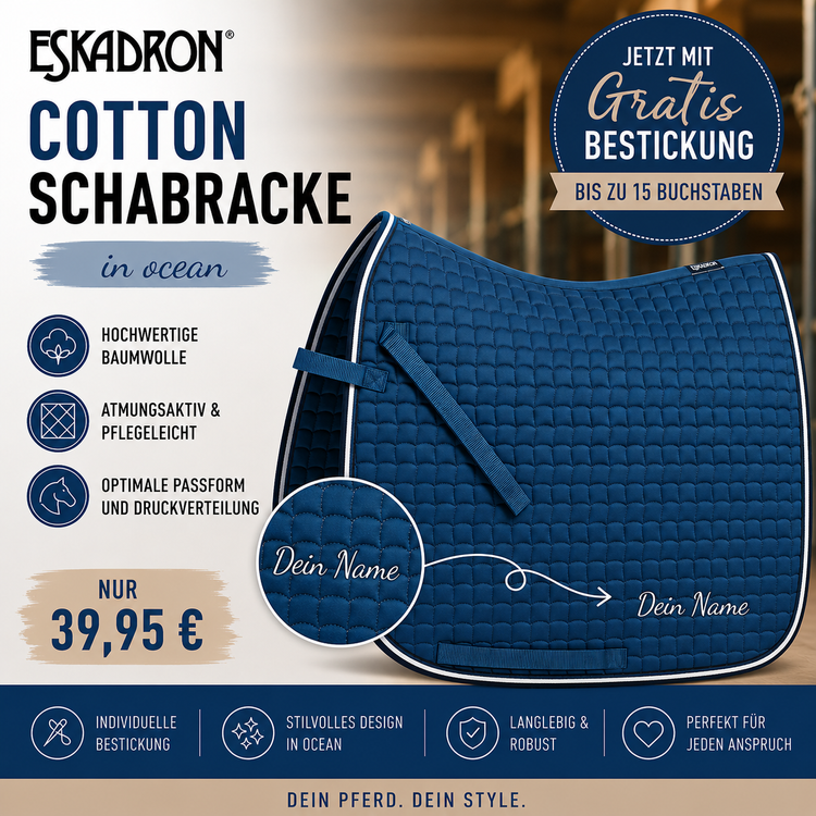 Eskadron Cotton Schabracke in ocean inkl.gratis Bestickung
