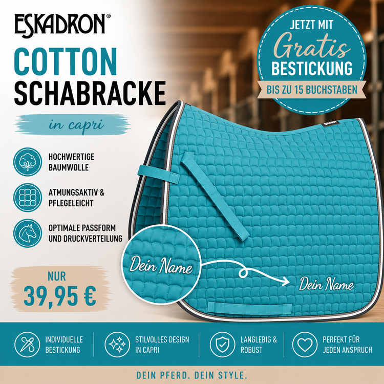 Eskadron Cotton Schabracke in capri/navy inkl.gratis Bestickung