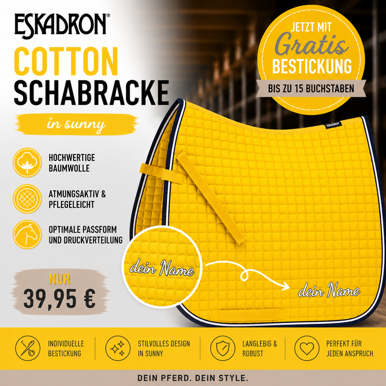 Eskadron Cotton Schabracke in sunny inkl.gratis Bestickung