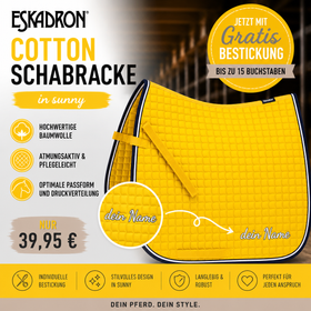 Eskadron Cotton Schabracke in sunny inkl.gratis Bestickung