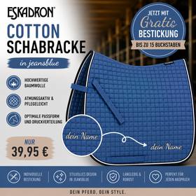 Eskadron Cotton Schabracke in jeansblue inkl.gratis Bestickung