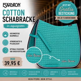 Eskadron Cotton Schabracke in aquagreen inkl.gratis Bestickung