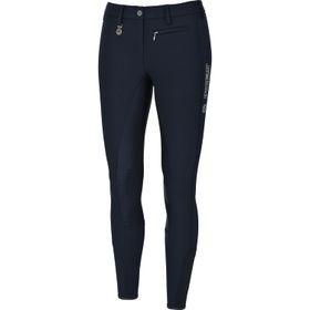 Pikeur Reithose Lucinda  Grip in nightblue - Emblem hellblau