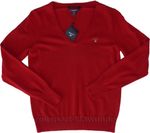 Gant - Damen Strick-Lambswool V-Neck Pullover - in raspberry purple