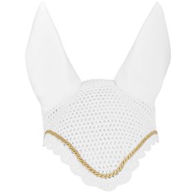 Eskadron Fliegenohren weiß mit goldfarbener Kordel, Warmblut & Pony - NEU