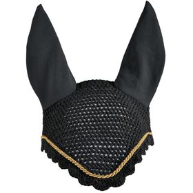 Eskadron Fliegenohren anthrazit mit goldfarbener Kordel, Warmblut & Pony - NEU