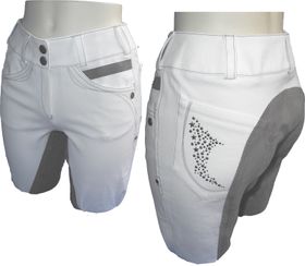 Pikeur Damenhose Graciella weiß, Besatz platingrau -  viele Größen - NEU