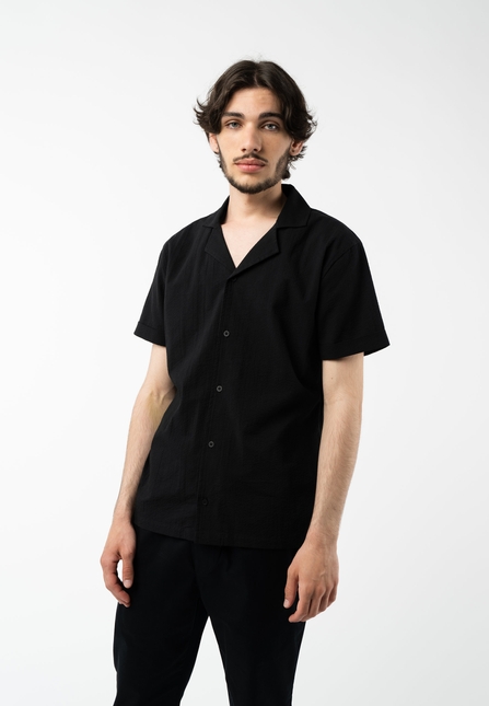 Men Short Sleeved Shirt with Bowling-Collar MOHAN