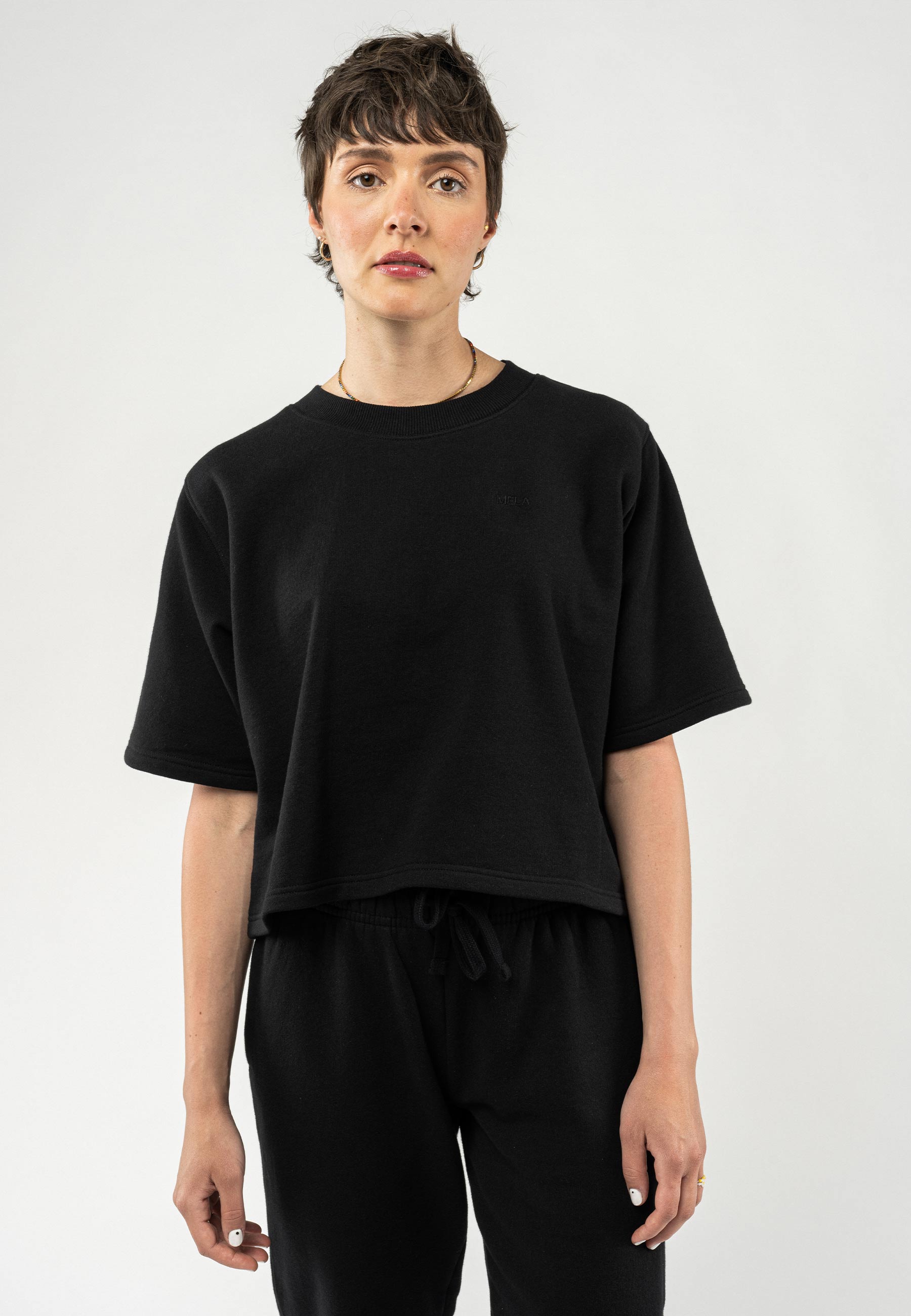 French Terry Cropped T-Shirt DEEPALI