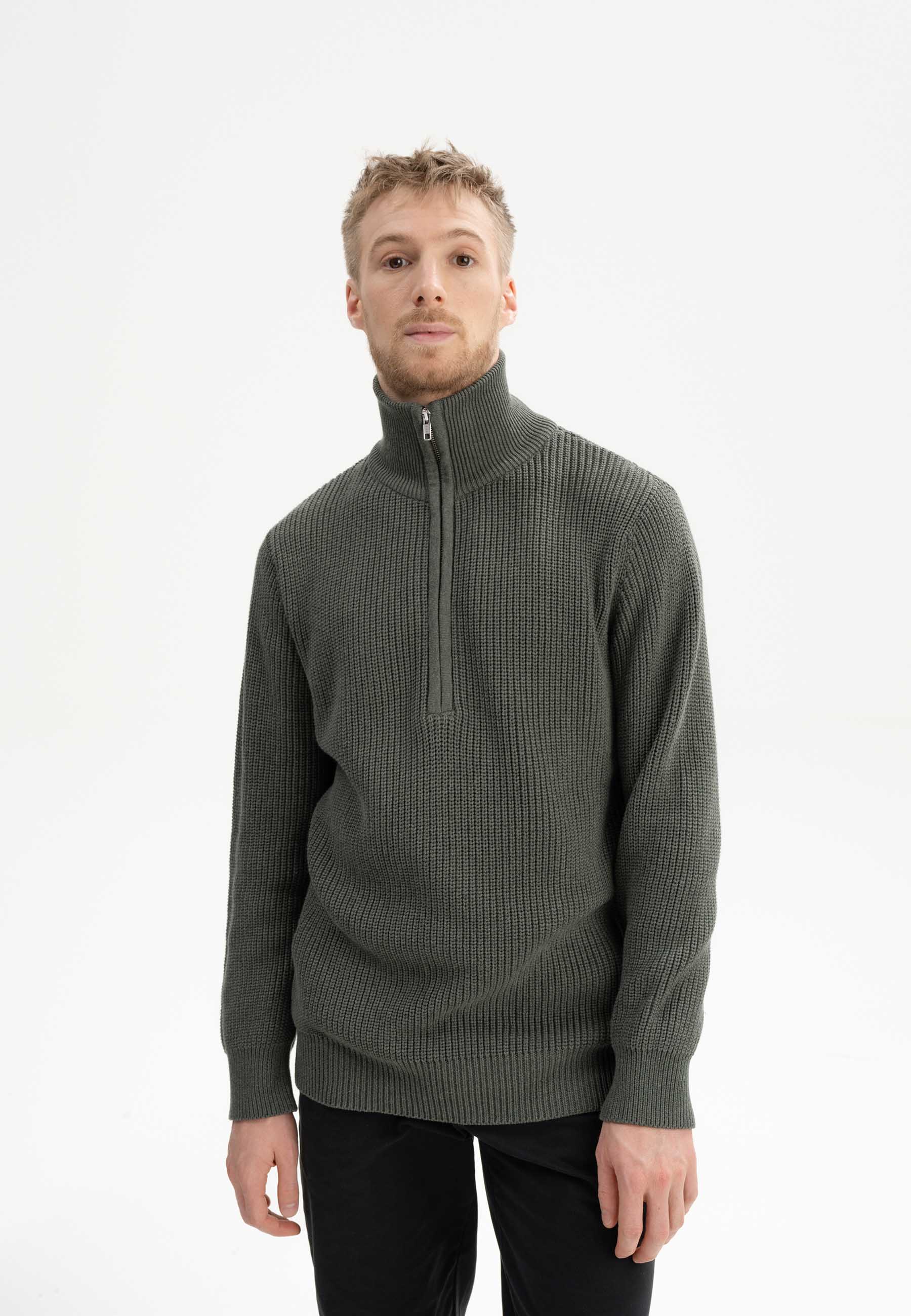 Men Rib Knit Troyer UDAI