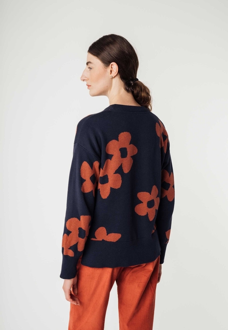 Women Boxy Jacquard Knit Jumper FAIZA