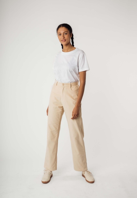 High Waist Straight Leg Corduroy Pants OORJA