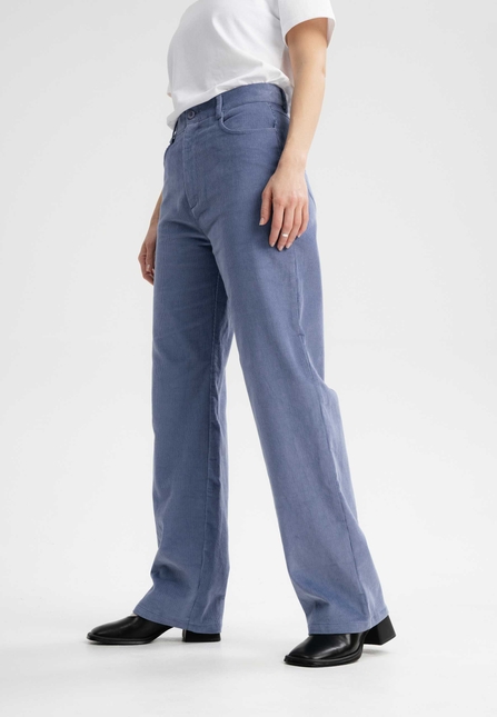 Women High Waist Straight Leg Corduroy Pants OORJA