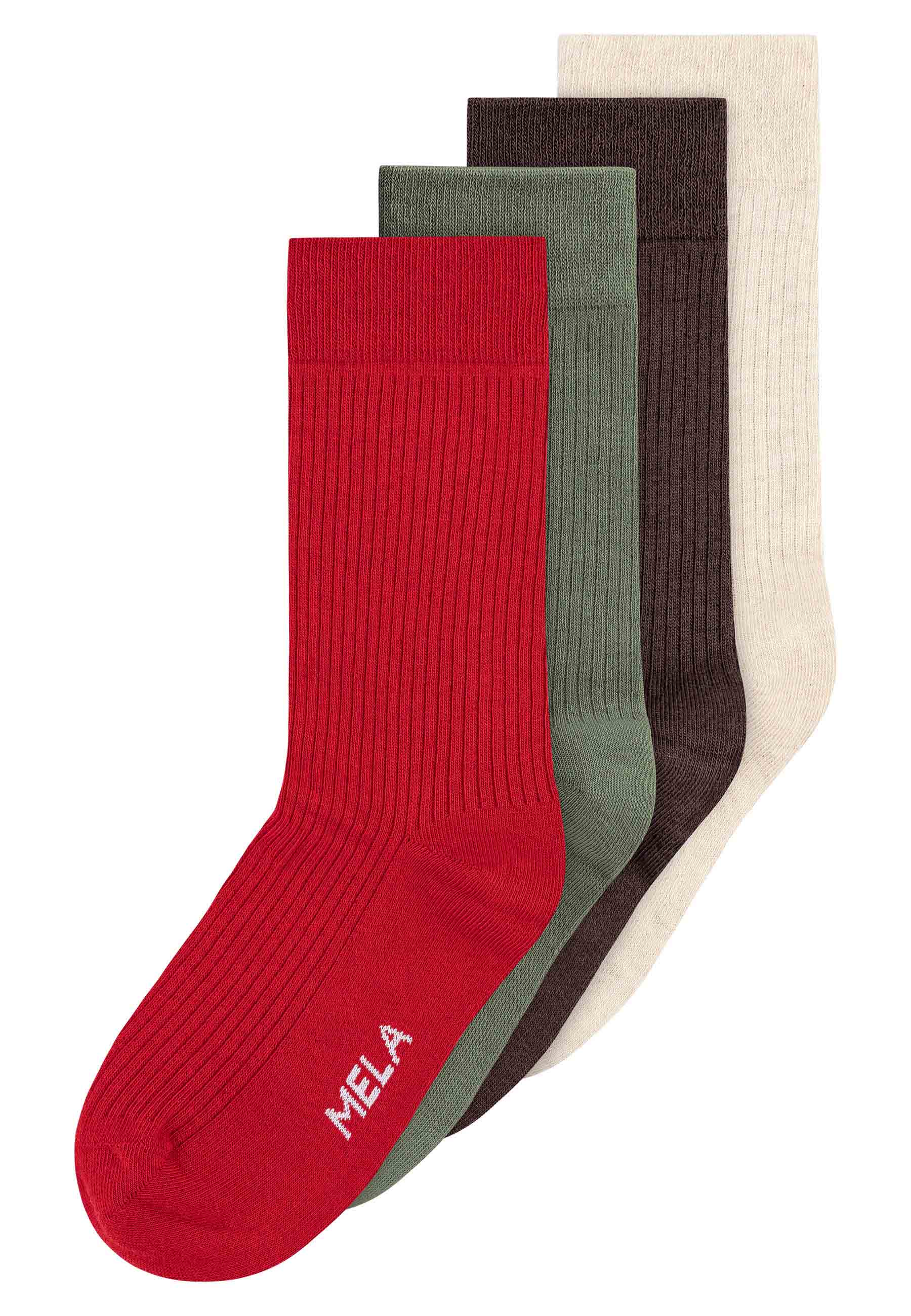 Gerippte Socken 4er Pack