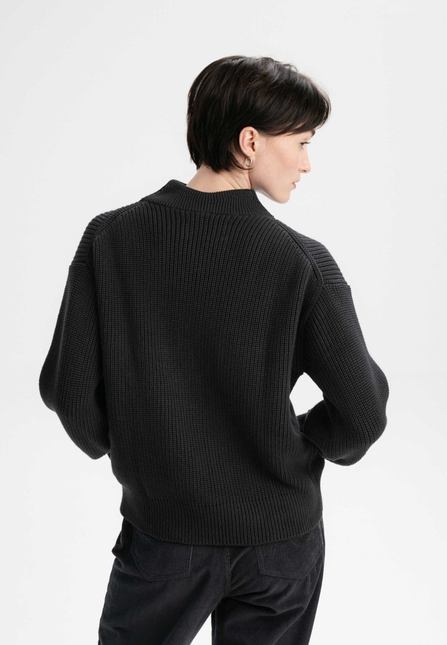 Women Rib Knit Troyer KIMAYA