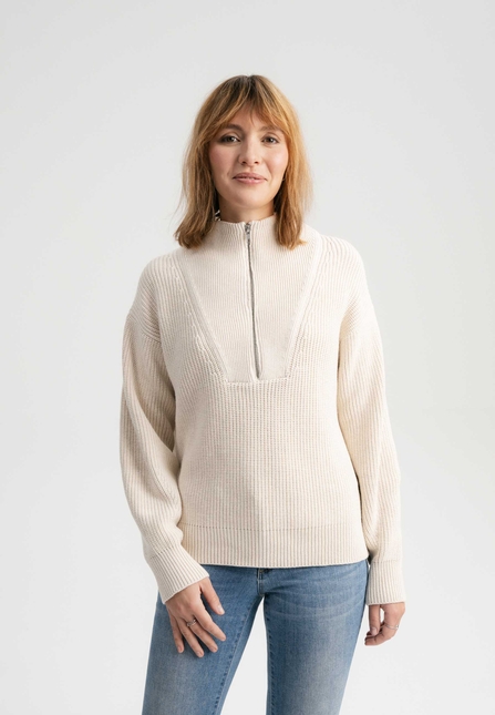 Women Rib Knit Troyer KIMAYA