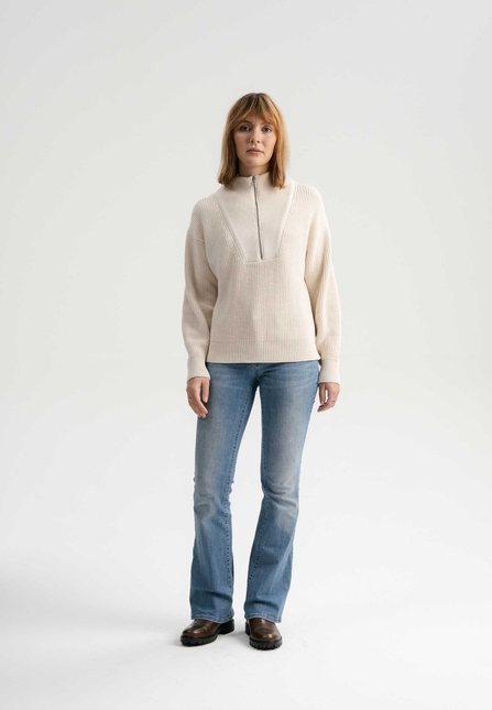 Women Rib Knit Troyer KIMAYA