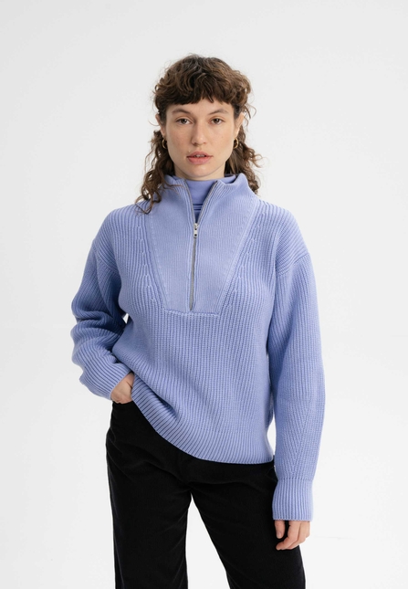 Women Rib Knit Troyer KIMAYA