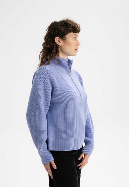 Women Rib Knit Troyer KIMAYA