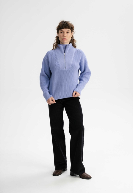 Women Rib Knit Troyer KIMAYA