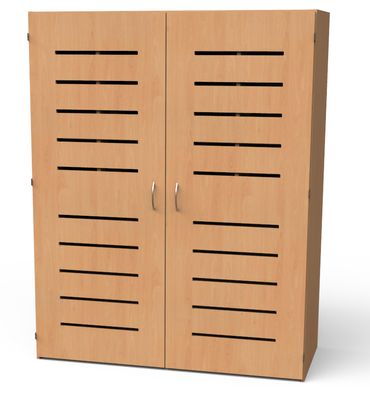Bettzeugschrank  mit 10 Fächern und Türen