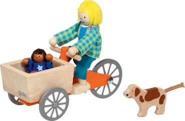 Biegepuppen mit Lastenfahrrad 4tlg.