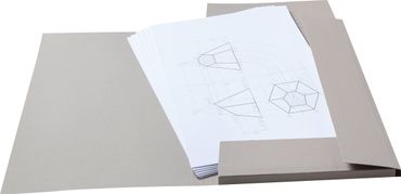 Sammelmappe, Zeichenmappe, Postmappe DIN A3 grau, 10 Stück 
