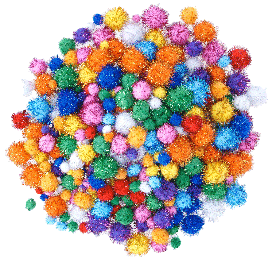Glitzer Pompons, 400 Stück Glitzer Pompons, 400 Stück