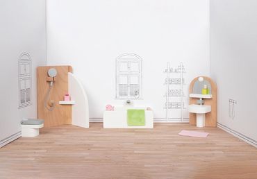 Puppenhaus Einrichtung Badezimmer Style, 10tlg.