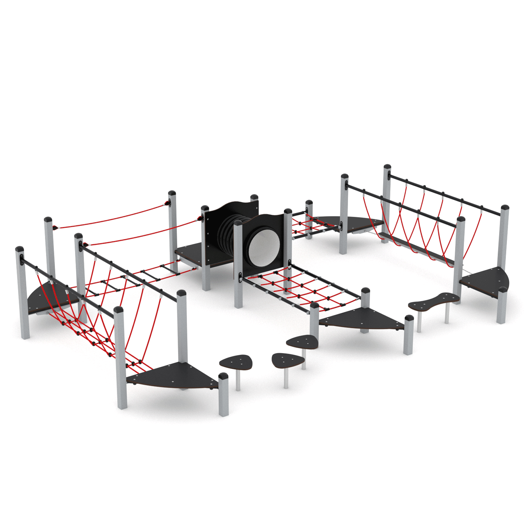 Kletterlandschaft aus Stahl mit Röhren, Netzen und Kletterpodesten Kletterlandschaft Stahlkonstruktion Kletterlandschaft aus Stahl mit Röhren, Netzen und Kletterpodesten Kletterlandschaft Stahlkonstruktion