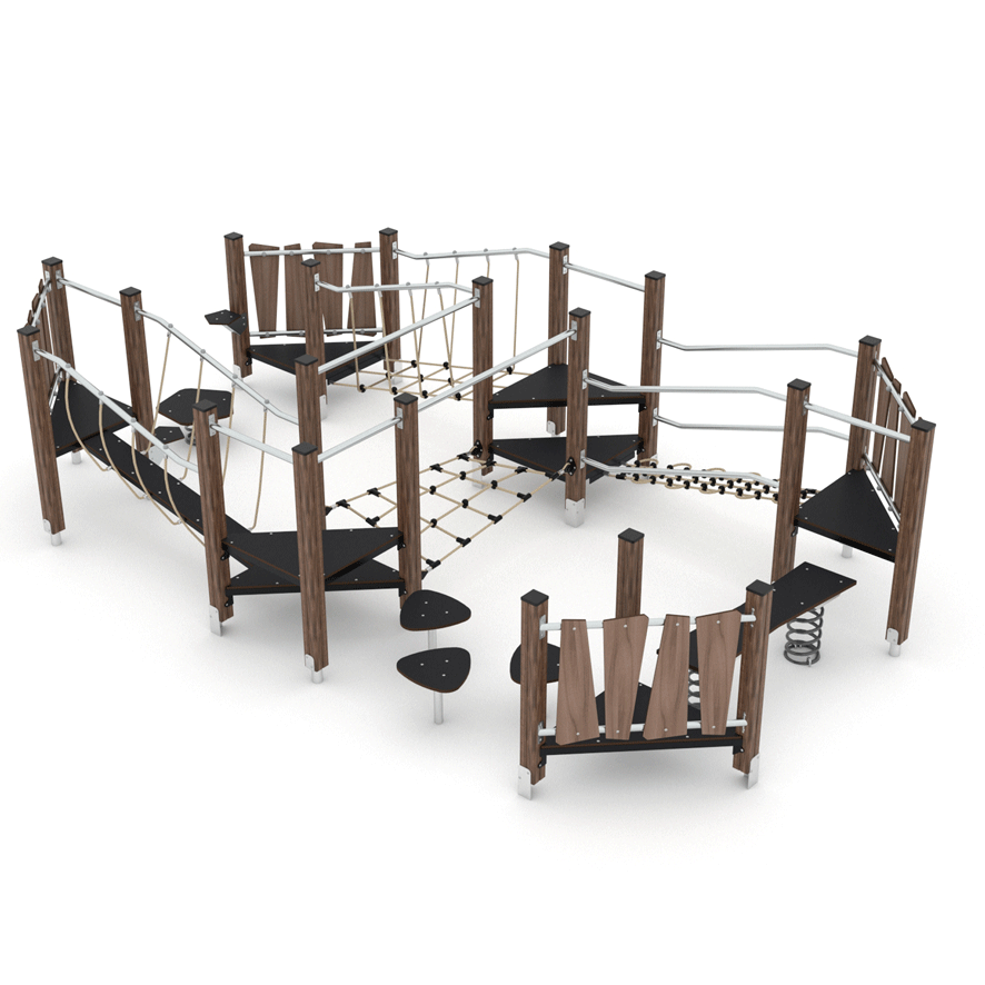 Kletterlandschaft aus Holz zum klettern und balancieren Kletterlandschaft Holzkonstruktion Kletterlandschaft aus Holz zum klettern und balancieren Kletterlandschaft Holzkonstruktion