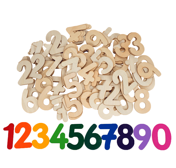 Holzzahlen 7,5 cm 150tlg. Holzzahlen 7,5 cm 150tlg.