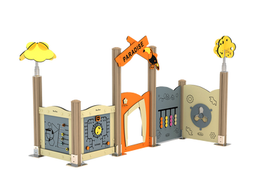 Spielanlage KidooPlay für Kinder von 1 -3 Jahren, Aluminium in Holzoptik