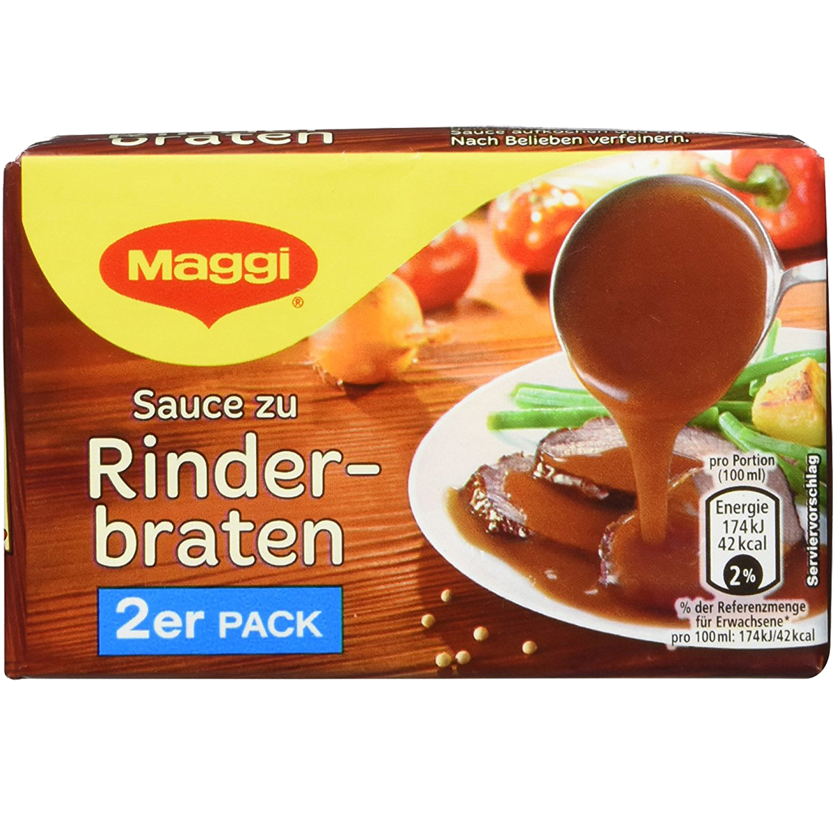 Maggi Sauce zu Rinderbraten für Fleischgerichte 58g 2er für 2x 250ml ...