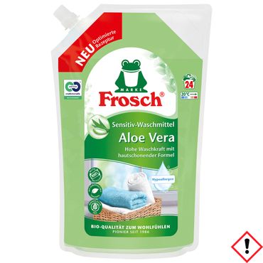 Frosch Aloe Vera Sensitiv Waschmittel Wiederverschliebar 24 WL |  Mega-Einkaufsparadies