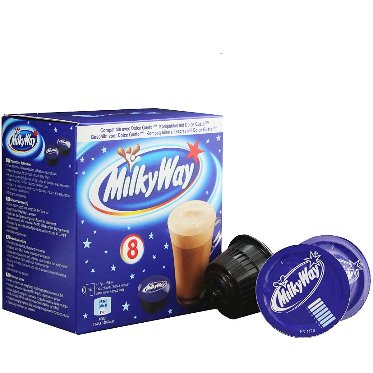 Milky Way Hot Chocolate Pods 8 x 17g 