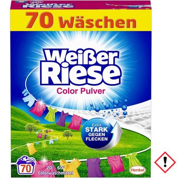 Pulver Weißer 3850g Colorwaschmittel | Mega-Einkaufsparadies Color Riese Wäschen 70 für