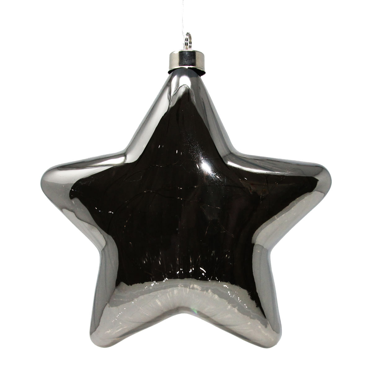 Weihnachtsstern mit Batteriebetrieb in dunklem silber glatt H 16cm | eBay.de
