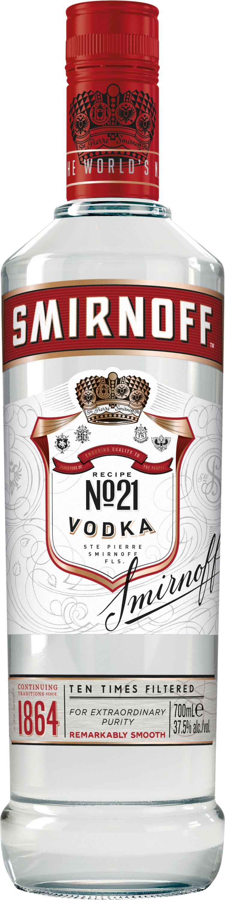 Vol. 1000ml Red Mega-Einkaufsparadies 37,5% Vodka Label Smirnoff |