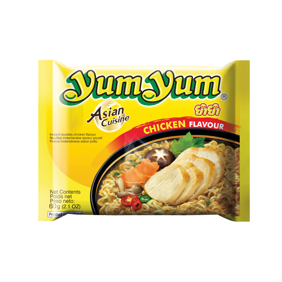 YumYum Instant Asian Nudelsuppe Bag mit Chicken Geschmack 60g