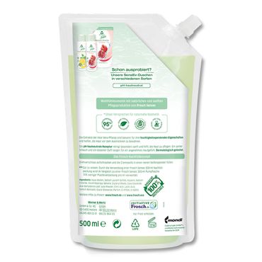 Frosch Senses Cremeseife Aloe Vera Nachfllbeutel 500ml |  Mega-Einkaufsparadies