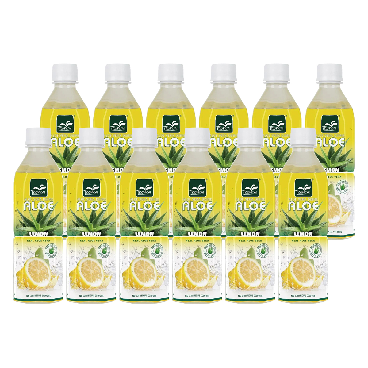 Tropical Aloe Vera Drink Lemon mit Zitronengeschmack 500ml 12er Pack |  Mega-Einkaufsparadies