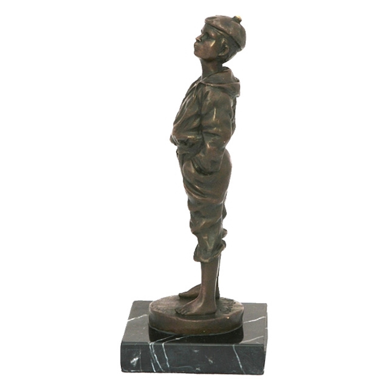 Pfeifender Junge Flötender Mensch Bronze Statue Musik