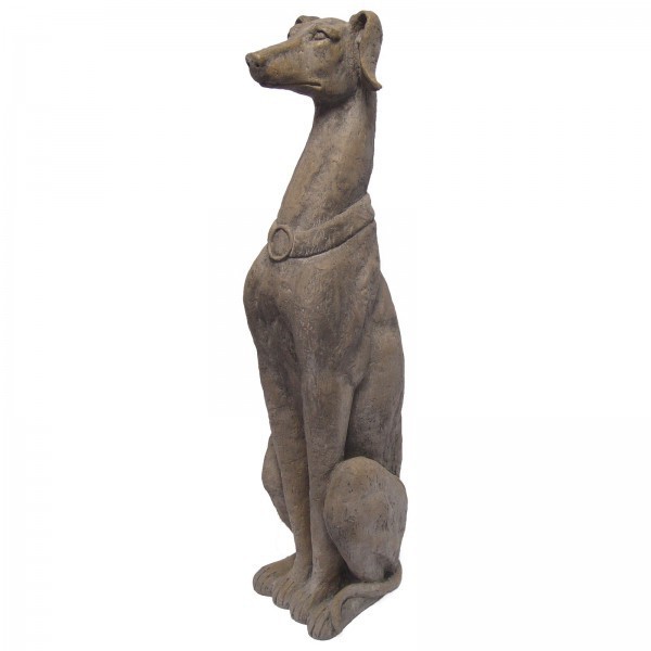 Skulptur Figur Bronze Hund Windhund