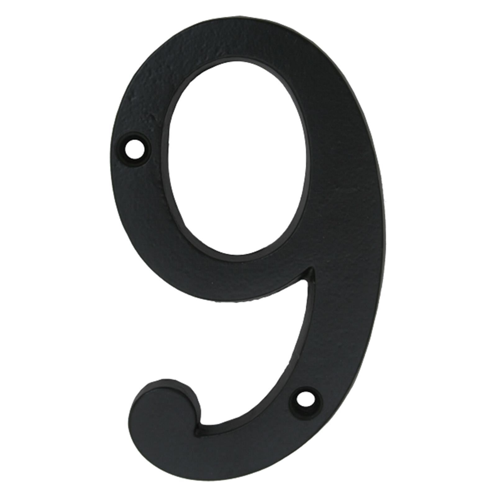 Die 9 eine Zahl aus Eisen schwarz lackiert Hausnummer Neun Zusatzzahl