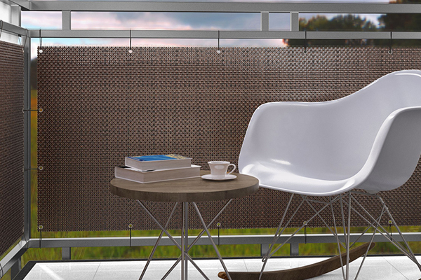     Polyrattan Balkon Sichtschutz Privafence - Balkonbespannung mit Metallösen - UV-fest, Wetterfest, 100% Blickdicht