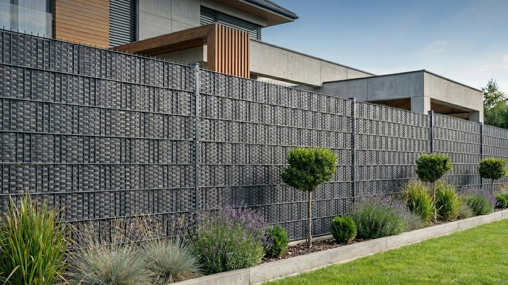 Polyrattan Zaun Sichtschutzstreifen