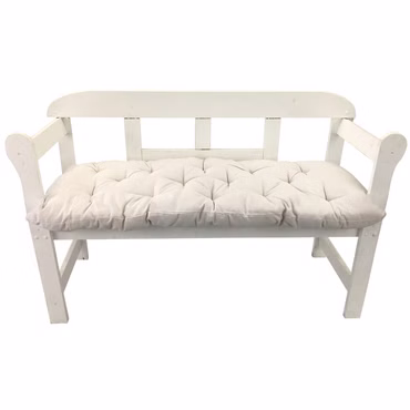Bankauflage Ibiza - Polsterauflage für Gartenbänke Gemütlich & Langlebig, Farbe: Weiß, Größe: 140 x 45 cm