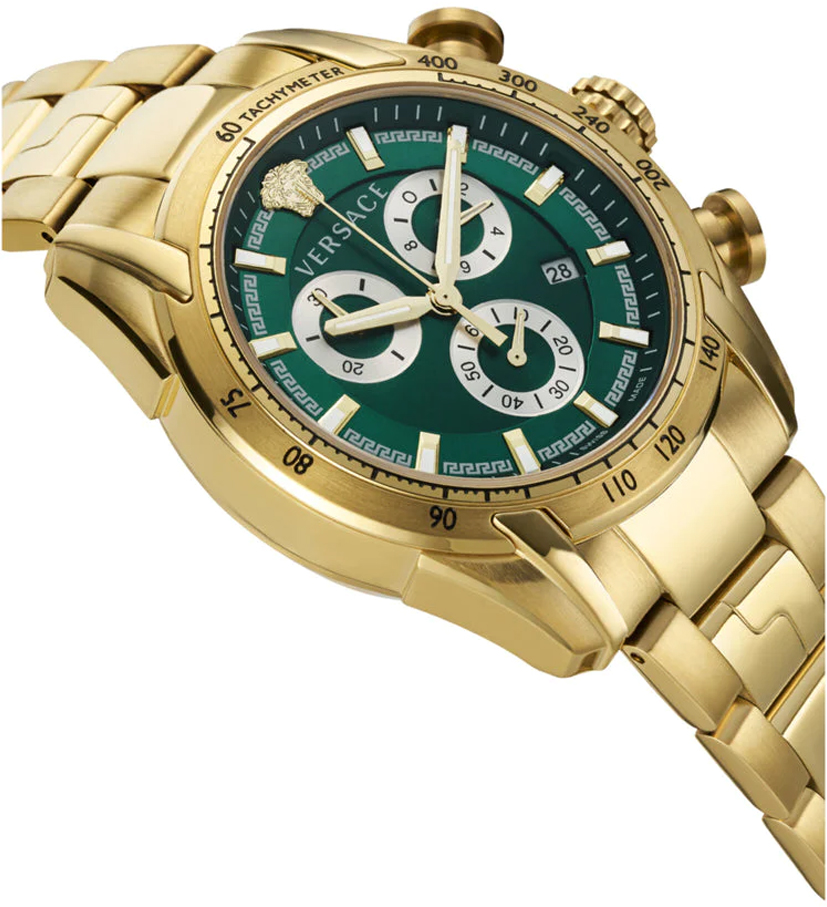 Versace VE2I00621 V-Ray Chronograph green gold Stainless Steel 