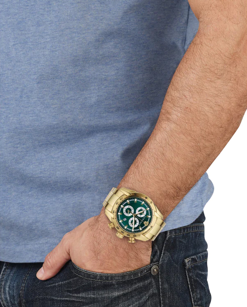 Versace VE2I00621 V-Ray Chronograph green gold Stainless Steel 